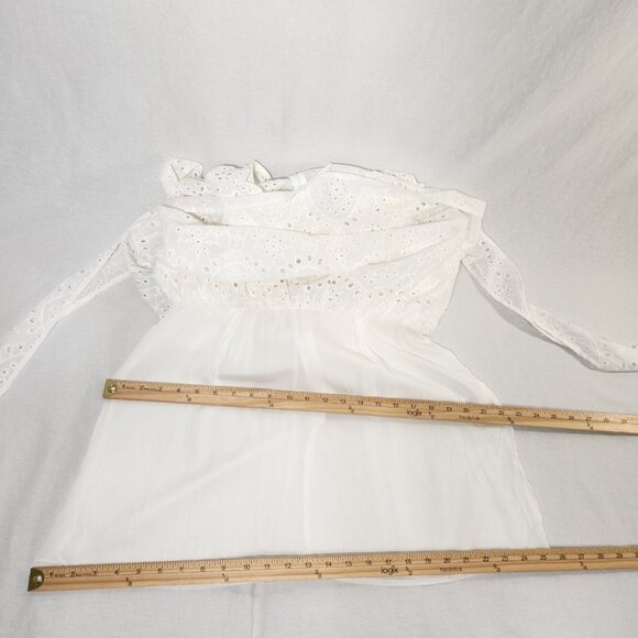 THE IMPECCABLE PIG Cut it Out Romantic White Eyelet Mini Dress Size L LIKE NEW! - Picture 14 of 16
